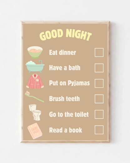 Toddler Night Time Routine Chart