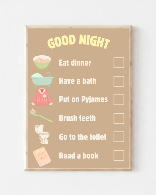 Toddler Night Time Routine Chart